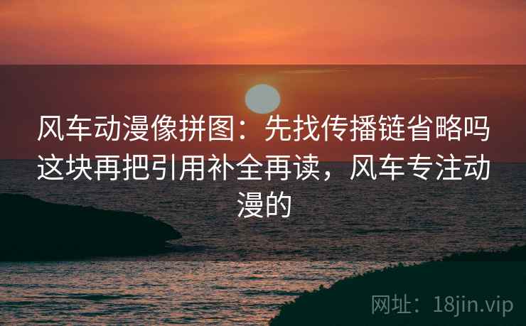 风车动漫像拼图：先找传播链省略吗这块再把引用补全再读，风车专注动漫的