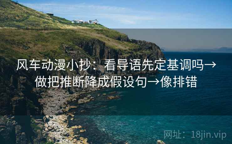 风车动漫小抄：看导语先定基调吗→做把推断降成假设句→像排错