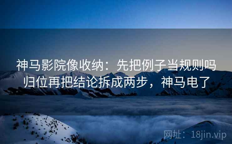 神马影院像收纳：先把例子当规则吗归位再把结论拆成两步，神马电了